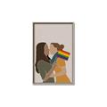 Picture of Two girls with rainbow flag _GroupedProduct_Rectangle_Portrait_Canvas_Framed_