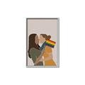 Picture of Two girls with rainbow flag _GroupedProduct_Rectangle_Portrait_Canvas_Framed_