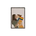Picture of Two girls with rainbow flag _GroupedProduct_Rectangle_Portrait_Canvas_Framed_
