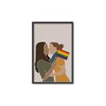 Picture of Two girls with rainbow flag _GroupedProduct_Rectangle_Portrait_Canvas_Framed_