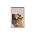 Picture of Two girls with rainbow flag _GroupedProduct_Rectangle_Portrait_Canvas_Framed_