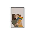 Picture of Two girls with rainbow flag _GroupedProduct_Rectangle_Portrait_Canvas_Framed_