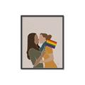 Picture of Two girls with rainbow flag _GroupedProduct_Rectangle_Portrait_Canvas_Framed_