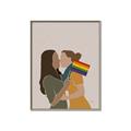 Picture of Two girls with rainbow flag _GroupedProduct_Rectangle_Portrait_Canvas_Framed_