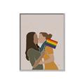 Picture of Two girls with rainbow flag _GroupedProduct_Rectangle_Portrait_Canvas_Framed_