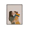 Picture of Two girls with rainbow flag _GroupedProduct_Rectangle_Portrait_Canvas_Framed_