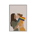 Picture of Two girls with rainbow flag _GroupedProduct_Rectangle_Portrait_Canvas_Framed_