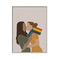 Picture of Two girls with rainbow flag _GroupedProduct_Rectangle_Portrait_Canvas_Framed_