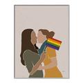 Picture of Two girls with rainbow flag _GroupedProduct_Rectangle_Portrait_Canvas_Framed_