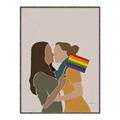 Picture of Two girls with rainbow flag _GroupedProduct_Rectangle_Portrait_Canvas_Framed_