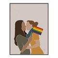 Picture of Two girls with rainbow flag _GroupedProduct_Rectangle_Portrait_Canvas_Framed_