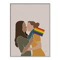 Picture of Two girls with rainbow flag _GroupedProduct_Rectangle_Portrait_Canvas_Framed_