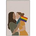 Picture of Two girls with rainbow flag _GroupedProduct_Rectangle_Portrait_Canvas_Framed_