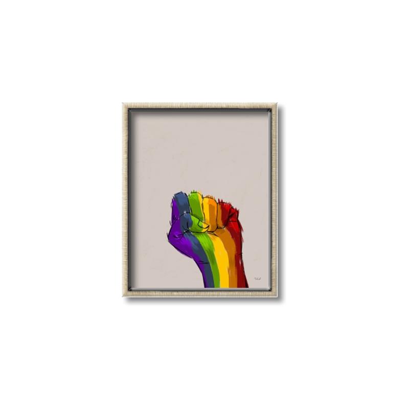 Picture of Rainbow Fist _GroupedProduct_Rectangle_Portrait_Canvas_Framed_