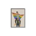 Picture of Two girls with rainbow flag II _GroupedProduct_Rectangle_Portrait_Canvas_Framed_