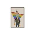Picture of Two girls with rainbow flag II _GroupedProduct_Rectangle_Portrait_Canvas_Framed_