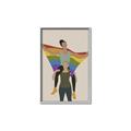 Picture of Two girls with rainbow flag II _GroupedProduct_Rectangle_Portrait_Canvas_Framed_