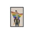 Picture of Two girls with rainbow flag II _GroupedProduct_Rectangle_Portrait_Canvas_Framed_