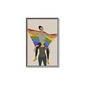 Picture of Two girls with rainbow flag II _GroupedProduct_Rectangle_Portrait_Canvas_Framed_