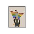 Picture of Two girls with rainbow flag II _GroupedProduct_Rectangle_Portrait_Canvas_Framed_
