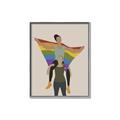 Picture of Two girls with rainbow flag II _GroupedProduct_Rectangle_Portrait_Canvas_Framed_