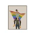 Picture of Two girls with rainbow flag II _GroupedProduct_Rectangle_Portrait_Canvas_Framed_