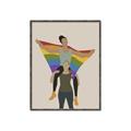 Picture of Two girls with rainbow flag II _GroupedProduct_Rectangle_Portrait_Canvas_Framed_
