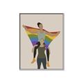 Picture of Two girls with rainbow flag II _GroupedProduct_Rectangle_Portrait_Canvas_Framed_
