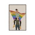 Picture of Two girls with rainbow flag II _GroupedProduct_Rectangle_Portrait_Canvas_Framed_
