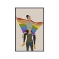 Picture of Two girls with rainbow flag II _GroupedProduct_Rectangle_Portrait_Canvas_Framed_