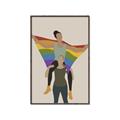 Picture of Two girls with rainbow flag II _GroupedProduct_Rectangle_Portrait_Canvas_Framed_