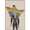 Picture of Two girls with rainbow flag II _GroupedProduct_Rectangle_Portrait_Canvas_Framed_