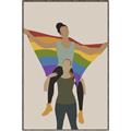 Picture of Two girls with rainbow flag II _GroupedProduct_Rectangle_Portrait_Canvas_Framed_
