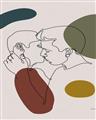 Picture of Line drawn Kiss I _GroupedProduct_Rectangle_Portrait_Unframed_Print_Only_