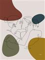 Picture of Line drawn Kiss II _GroupedProduct_Rectangle_Portrait_Unframed_Print_Only_