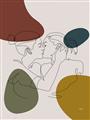 Picture of Line drawn Kiss II _GroupedProduct_Rectangle_Portrait_Unframed_Print_Only_