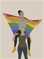 Picture of Two girls with rainbow flag II _GroupedProduct_Rectangle_Portrait_Unframed_Print_Only_