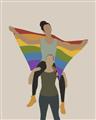 Picture of Two girls with rainbow flag II _GroupedProduct_Rectangle_Portrait_Unframed_Print_Only_