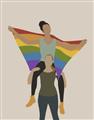 Picture of Two girls with rainbow flag II _GroupedProduct_Rectangle_Portrait_Unframed_Print_Only_