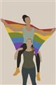 Picture of Two girls with rainbow flag II _GroupedProduct_Rectangle_Portrait_Unframed_Print_Only_