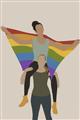 Picture of Two girls with rainbow flag II _GroupedProduct_Rectangle_Portrait_Unframed_Print_Only_