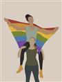 Picture of Two girls with rainbow flag II _GroupedProduct_Rectangle_Portrait_Unframed_Print_Only_