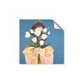 Picture of Girl with bouquet of flowers _GroupedProduct_Square_Unframed_Print_Only_