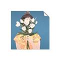 Picture of Girl with bouquet of flowers _GroupedProduct_Square_Unframed_Print_Only_