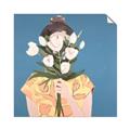 Picture of Girl with bouquet of flowers _GroupedProduct_Square_Unframed_Print_Only_