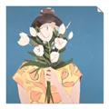 Picture of Girl with bouquet of flowers _GroupedProduct_Square_Unframed_Print_Only_