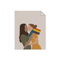 Picture of Two girls with rainbow flag _GroupedProduct_Rectangle_Portrait_Unframed_Print_Only_