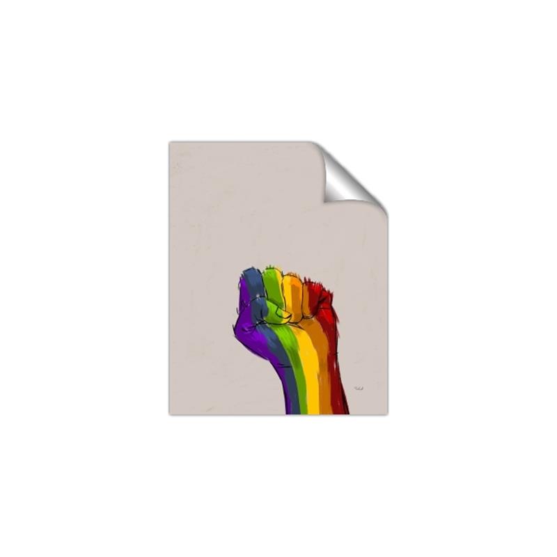Picture of Rainbow Fist _GroupedProduct_Rectangle_Portrait_Unframed_Print_Only_