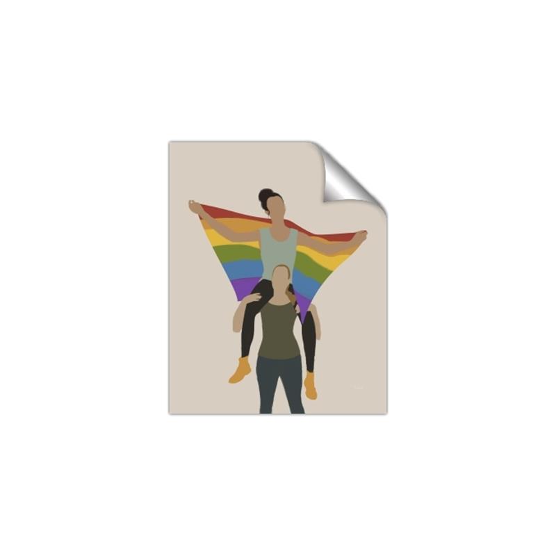 Picture of Two girls with rainbow flag II _GroupedProduct_Rectangle_Portrait_Unframed_Print_Only_
