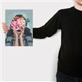 Picture of Girl with bouquet of flowers II _GroupedProduct_Rectangle_Portrait_Canvas_